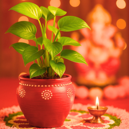 Money-plant-gift-at-ganesh-chaturthi - showbageecha